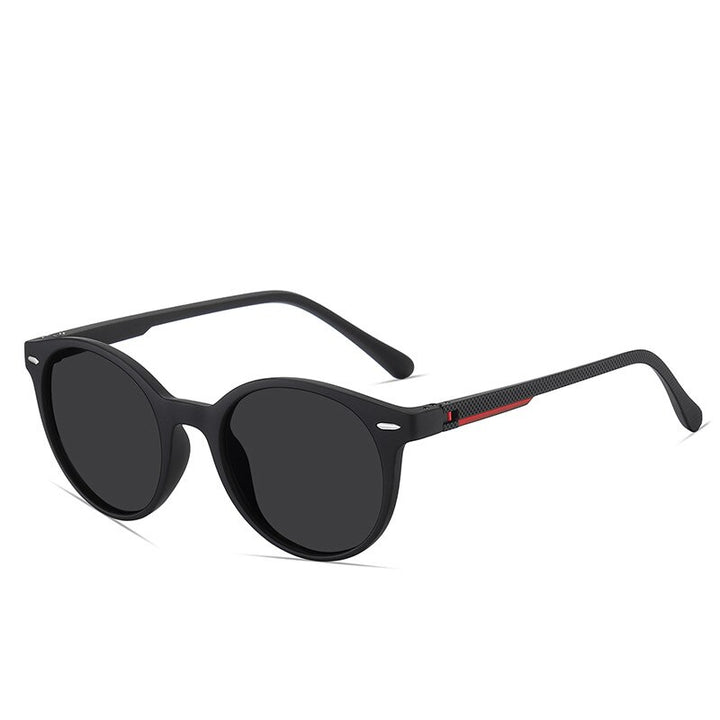 Yimaruili Unisex Full Rim Round Tr 90 Polarized Sunglasses C3008 Sunglasses Yimaruili Sunglasses Black C1 Other