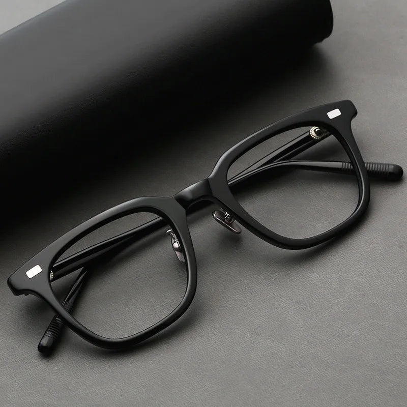 Black Mask Women's Full Rim Square Acetate Eyeglasses Bm319 Full Rim Black Mask