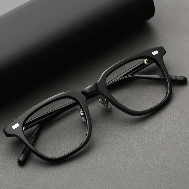 Black Mask Women's Full Rim Square Acetate Eyeglasses Bm319 Full Rim Black Mask