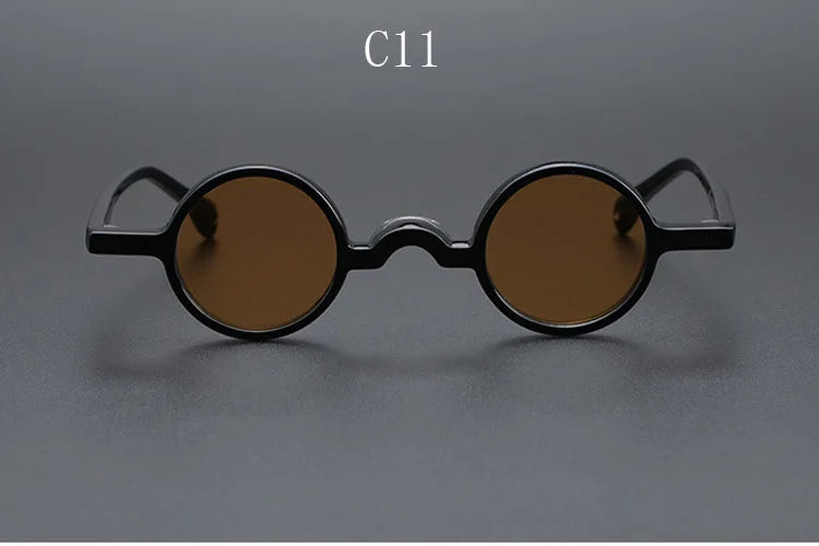 Yujo Unisex Full Rim Small Round Acetate Polarized Sunglasses 2534 Sunglasses Yujo C11 CHINA