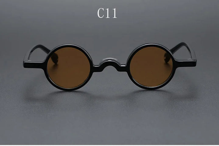 Yujo Unisex Full Rim Small Round Acetate Polarized Sunglasses 2534 Sunglasses Yujo C11 CHINA