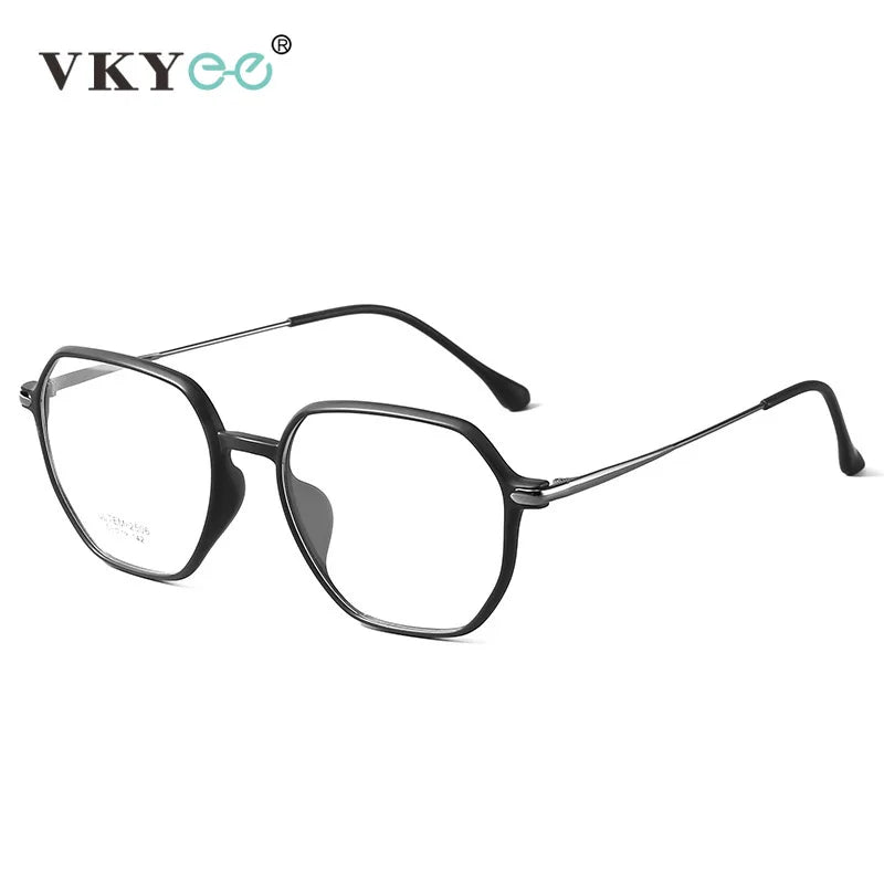 Vicky Women's Full Rim Flat Top Polygon Ultem Steel Reading Glasses 4250 Reading Glasses Vicky