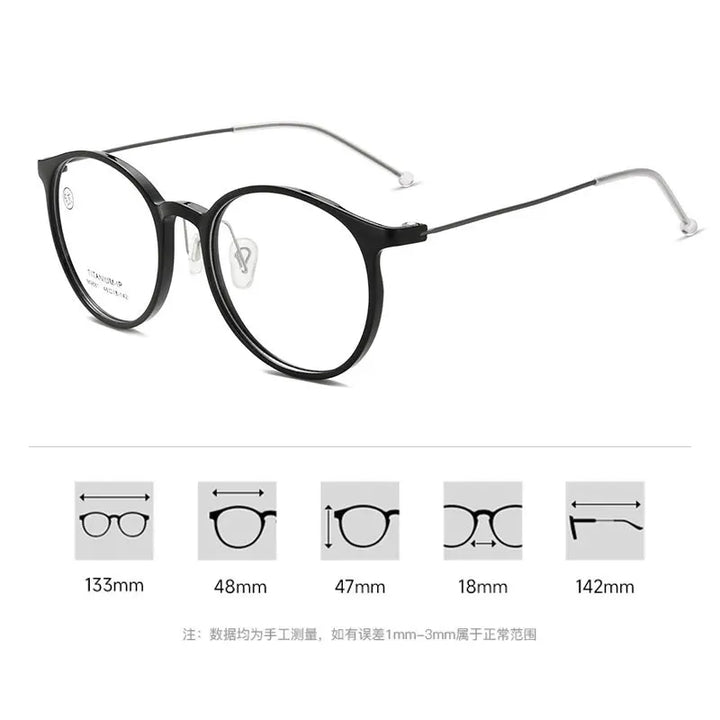 Momoja Women's Full Rim Round Tr 90 Titanium Eyeglasses M9881