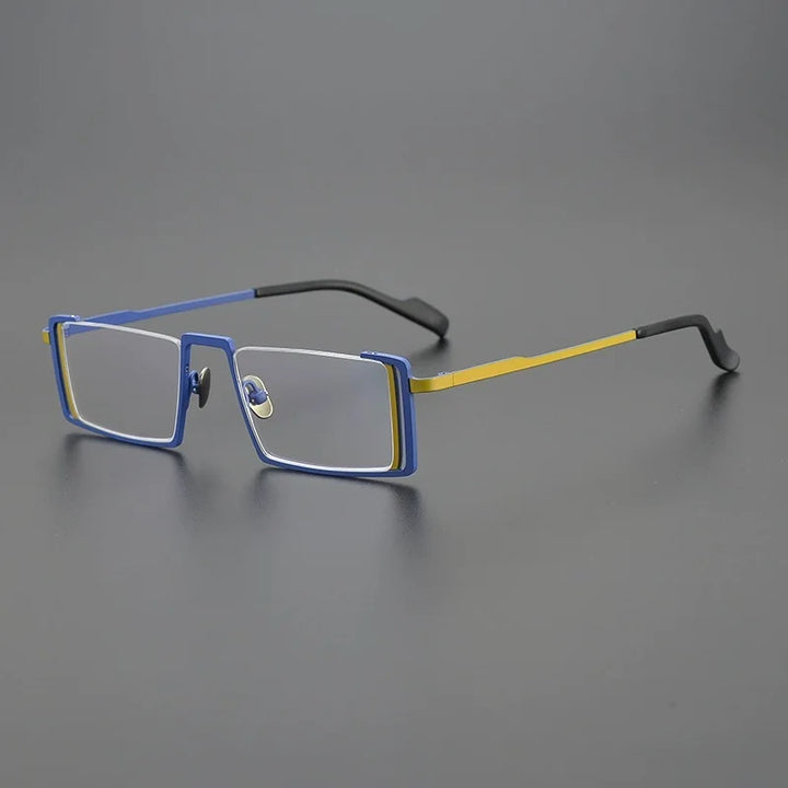 Nobler Unisex Semi Rim Square Titanium Eyeglasses 18780 Semi Rim Nobler C1