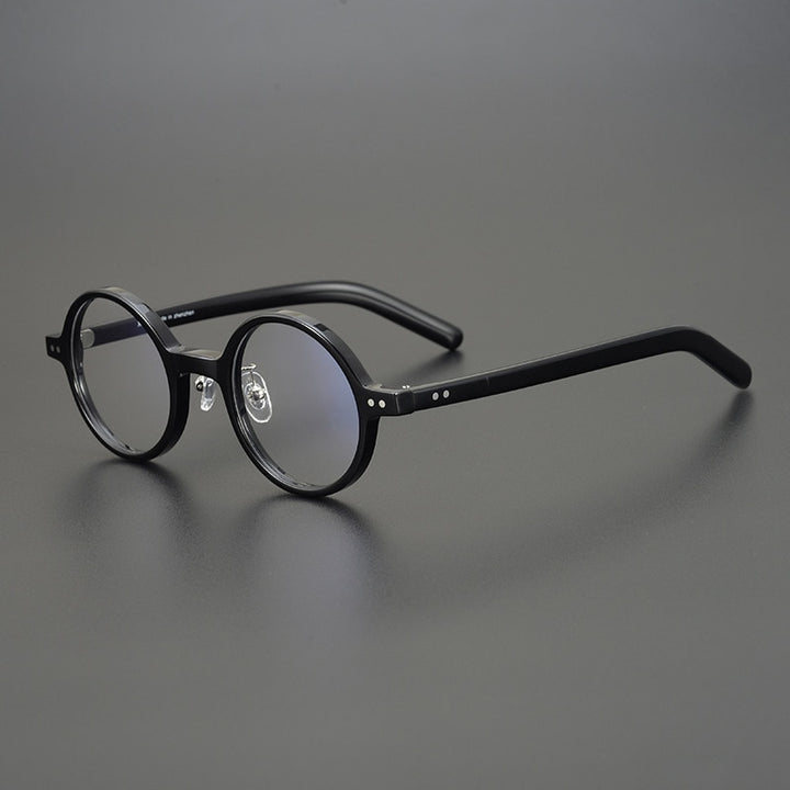 Gatenac Unisex Full Rim Round Acetate Eyeglasses Gxyj1037 Full Rim Gatenac