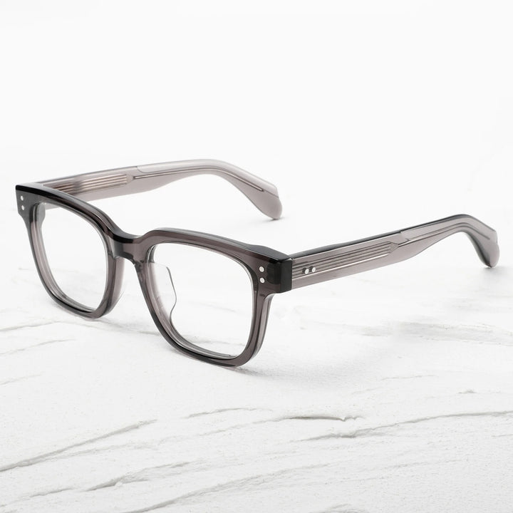 Black Mask Unisex Full Rim Square Thick Acetate Eyeglasses 21377 Full Rim Black Mask