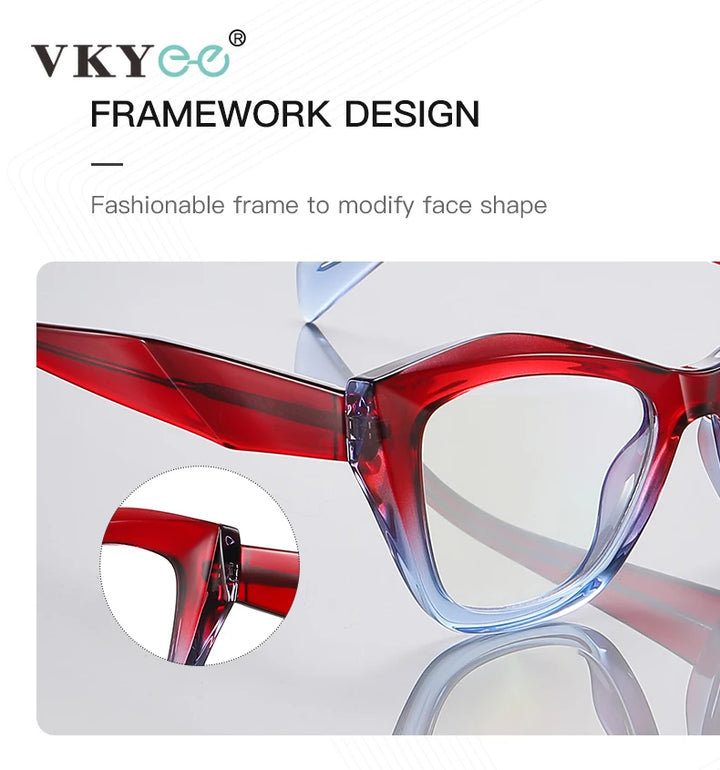 Vicky Women's Full Rim Butterfly Cat Eye Alloy Acetate Reading Glasses 2197 Reading Glasses Vicky