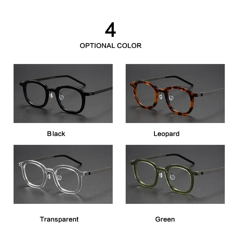 Muzz Unisex Full Rim Square Titanium Acetate Eyeglasses 1050 Full Rim Muzz