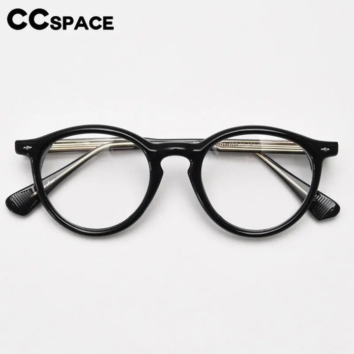 CCspace Unisex Full Rim Round Tr 90 Titanium Eyeglasses 57022 Full Rim CCspace