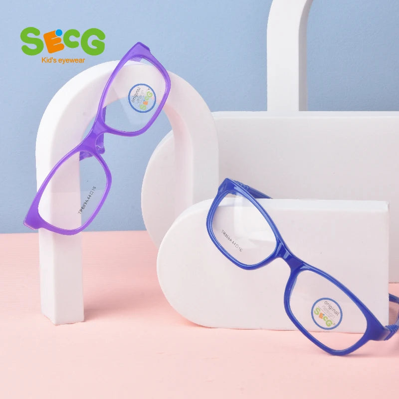 Secg Unisex Children's Full Rim Square Tr 90 Silicone Eyeglasses 8690 Full Rim Secg