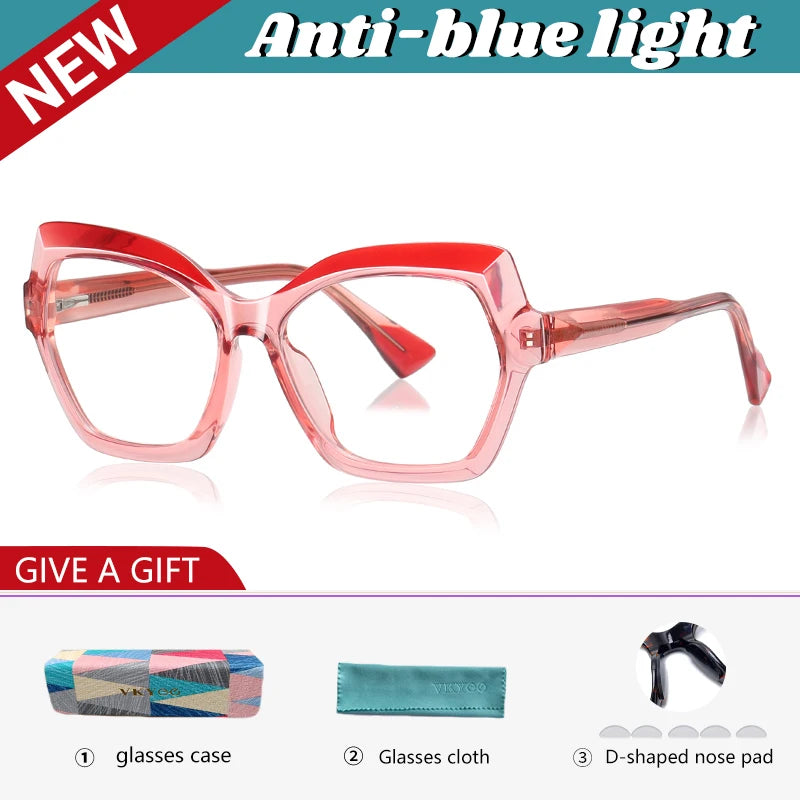 Vicky Women's Full Rim Polygon Tr 90 Titanium Reading Glasses 97043