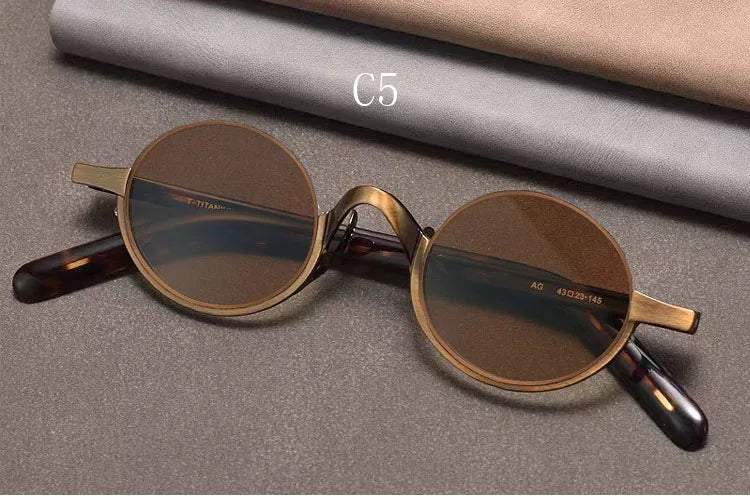 Yujo Unisex Semi Rim Oval Titanium Polarized Sunglasses Y4338 Sunglasses Yujo C5 CHINA