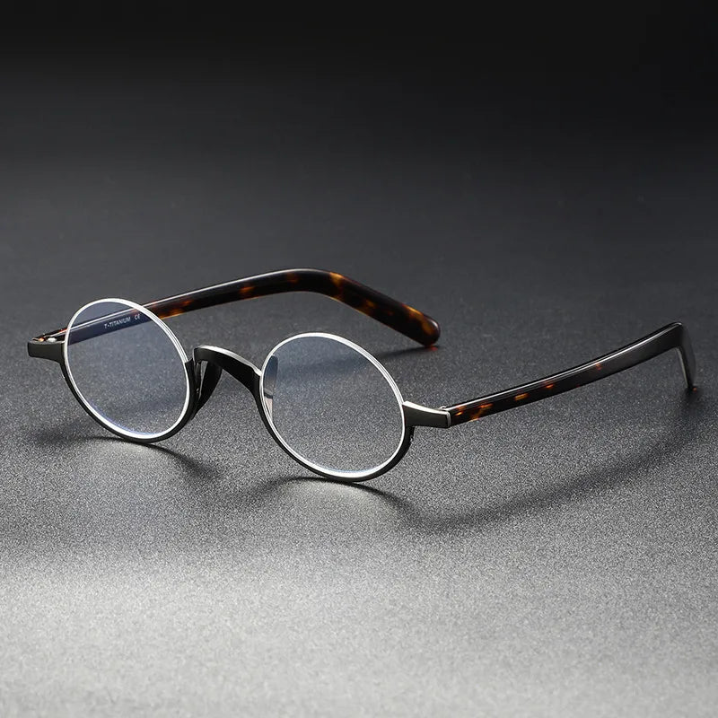 Aimee Unisex Semi Rim Round Titanium Eyeglasses 111380 Semi Rim Aimee Gun grey