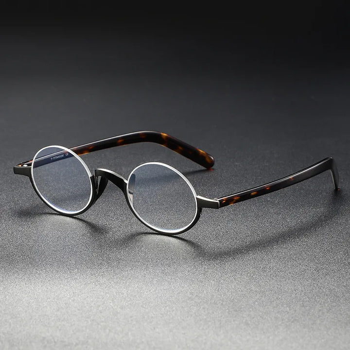 Aimee Unisex Semi Rim Round Titanium Eyeglasses 111380 Semi Rim Aimee Gun grey