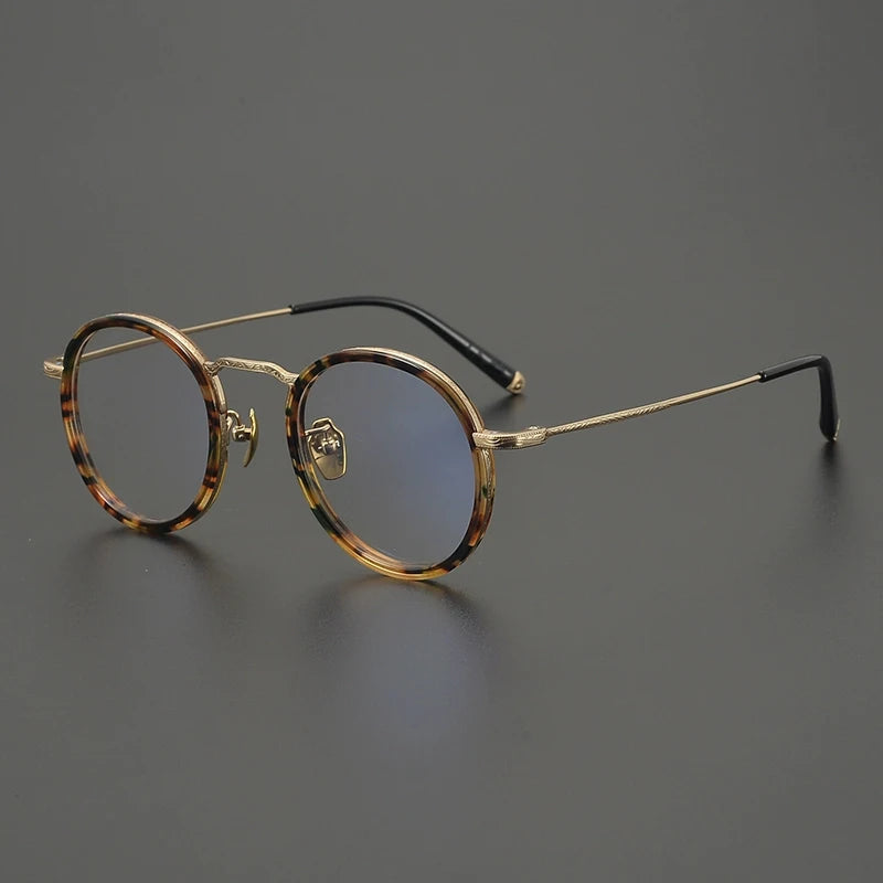 Gatenac Women's Full Rim Oval Round Acetate Titanium Eyeglasses G1288