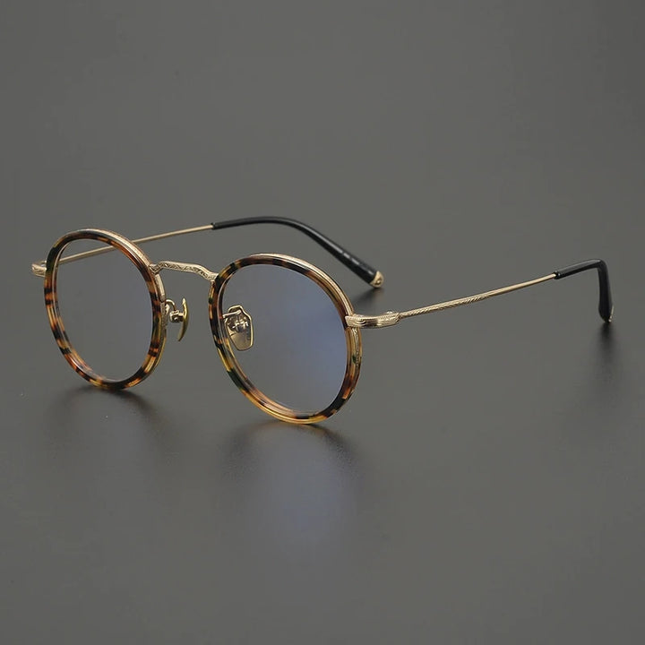 Gatenac Women's Full Rim Oval Round Acetate Titanium Eyeglasses G1288
