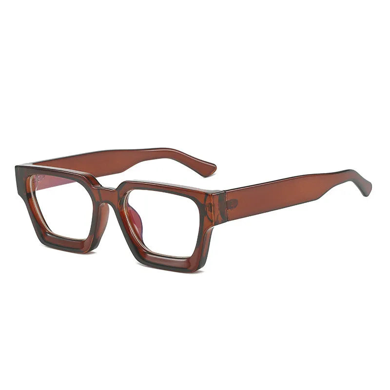 Kocolior Unisex Full Rim Square Acetate Hyperopic Reading Glasses 229402 Reading Glasses Kocolior Tea 0