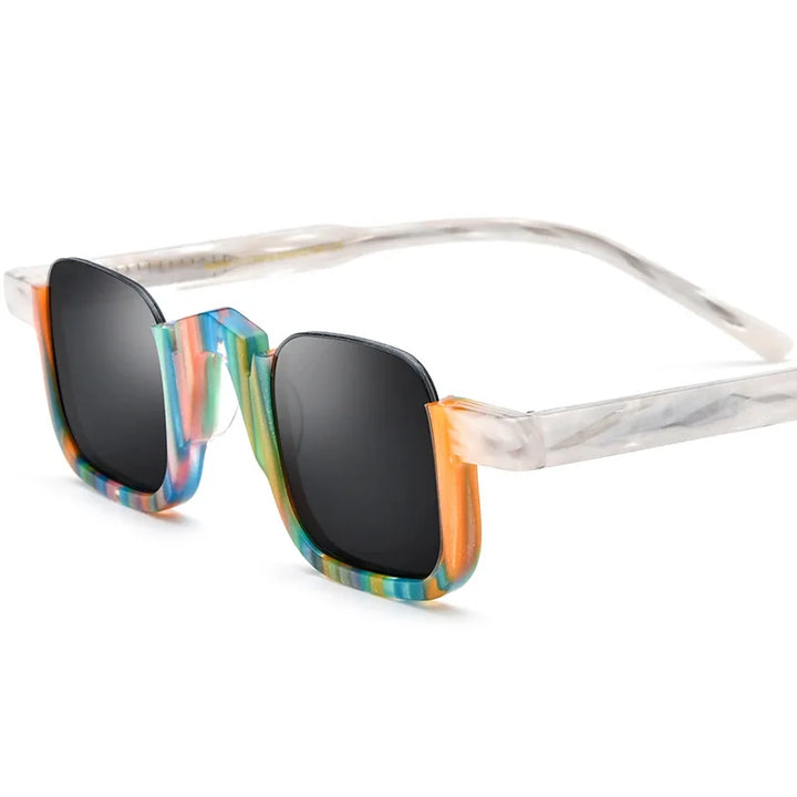 Nobler Women's Semi Rim Bottom Square Acetate Polarized Sunglasses 9352 Sunglasses Nobler C4