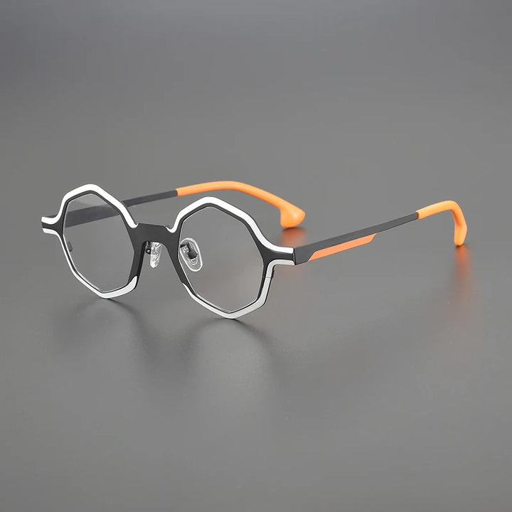 Nobler Unisex Full Rim Irregular Polygon Titanium Eyeglasses 1812 Full Rim Nobler C4