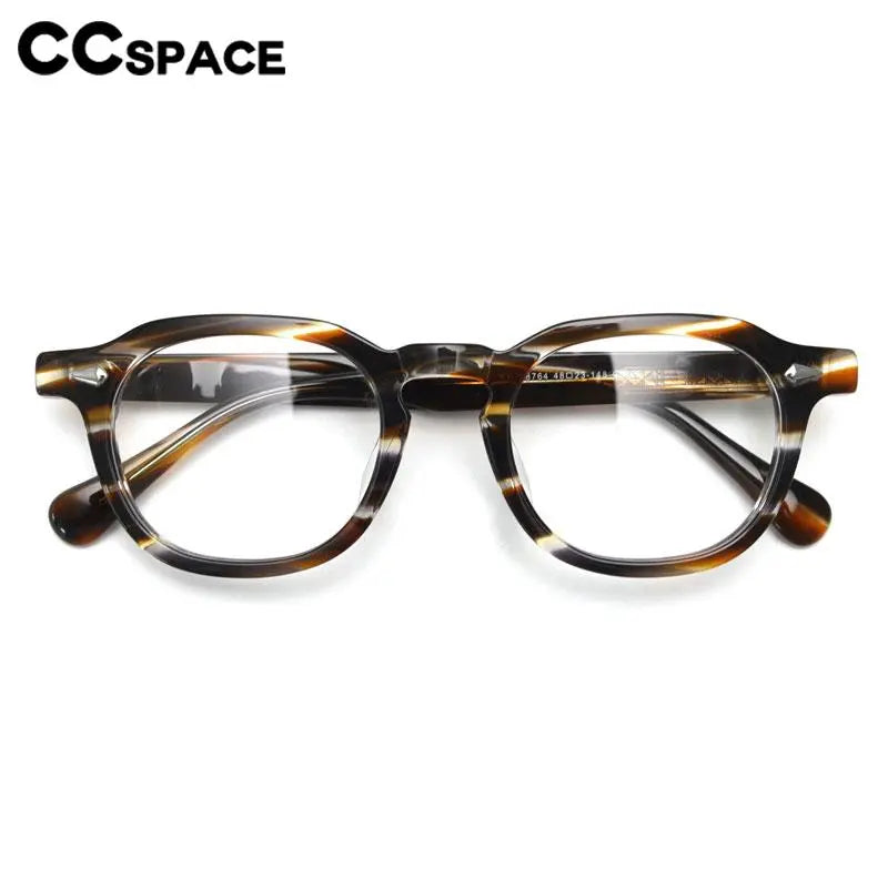CCspace Unisex Full Rim Square Acetate Eyeglasses 56839 Full Rim CCspace