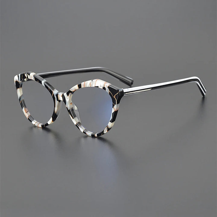 Nobler Unisex Full Rim Round Cat Eye Acetate Eyeglasses 19297 Full Rim Nobler C2