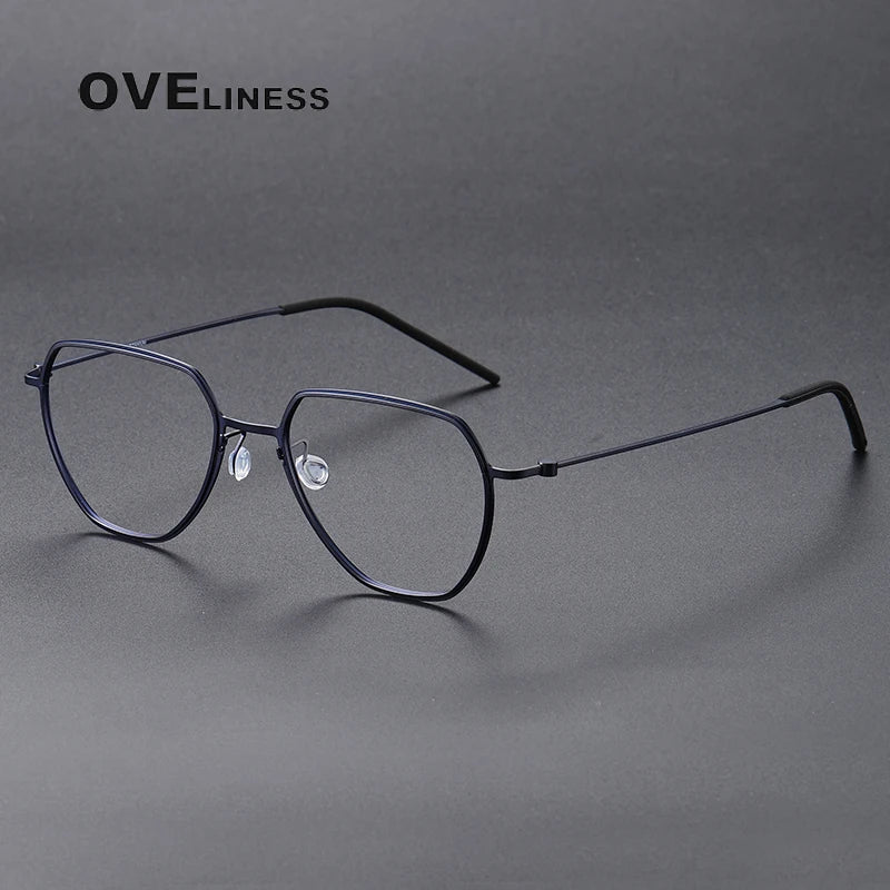 Oveliness Unisex Full Rim Square Titanium Eyeglasses 5527 Full Rim Oveliness blue