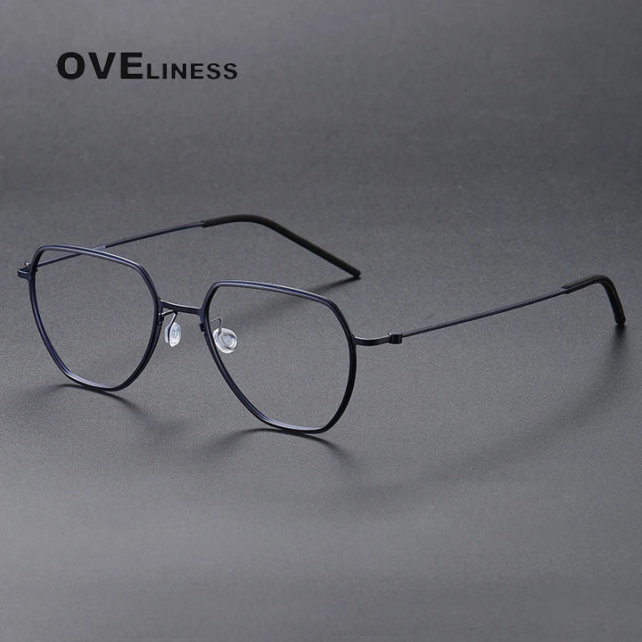 Oveliness Unisex Full Rim Square Titanium Eyeglasses 5527 Full Rim Oveliness blue