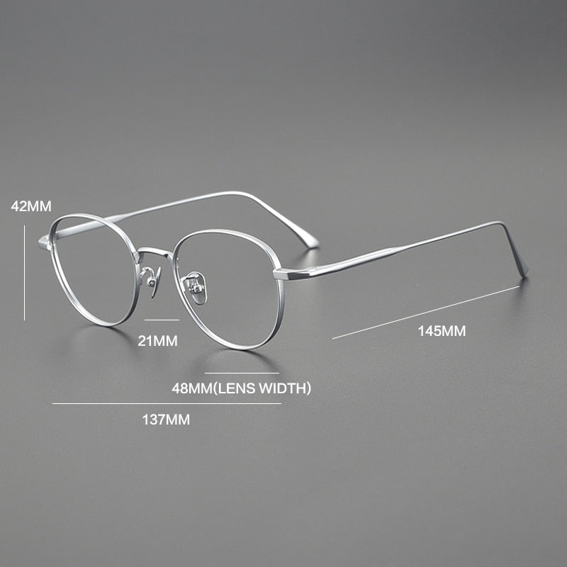 Gatenac Unisex Full Rim Round Titanium Eyeglasses Gxyj1098 Full Rim Gatenac