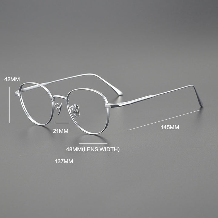 Gatenac Unisex Full Rim Round Titanium Eyeglasses Gxyj1098 Full Rim Gatenac