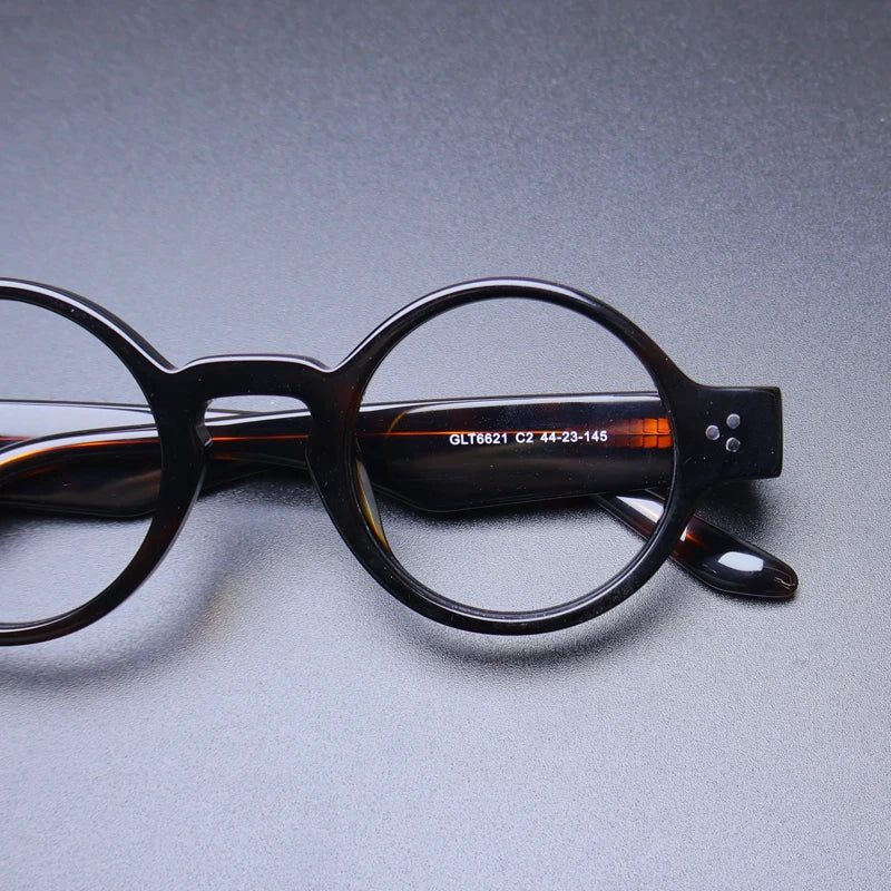 Gatenac Unisex Full Rim Round Acetate Eyeglasses Gxyj-1175 Full Rim Gatenac