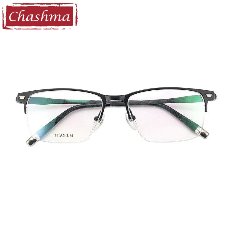 Chashma Ottica Unisex Semi Rim Square Titanium Eyeglasses 27009 Semi Rim Chashma Ottica