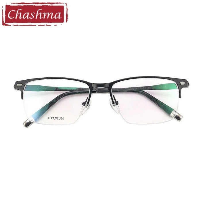 Chashma Ottica Unisex Semi Rim Square Titanium Eyeglasses 27009 Semi Rim Chashma Ottica