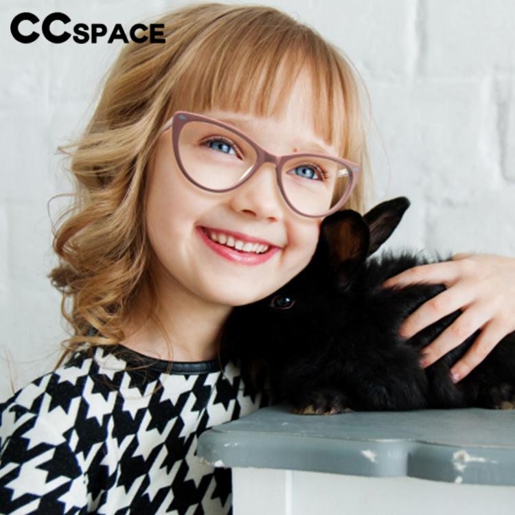 CCspace Children's Unisex Full Rim Cat Eye Acetate Eyeglasses 56600 Full Rim CCspace