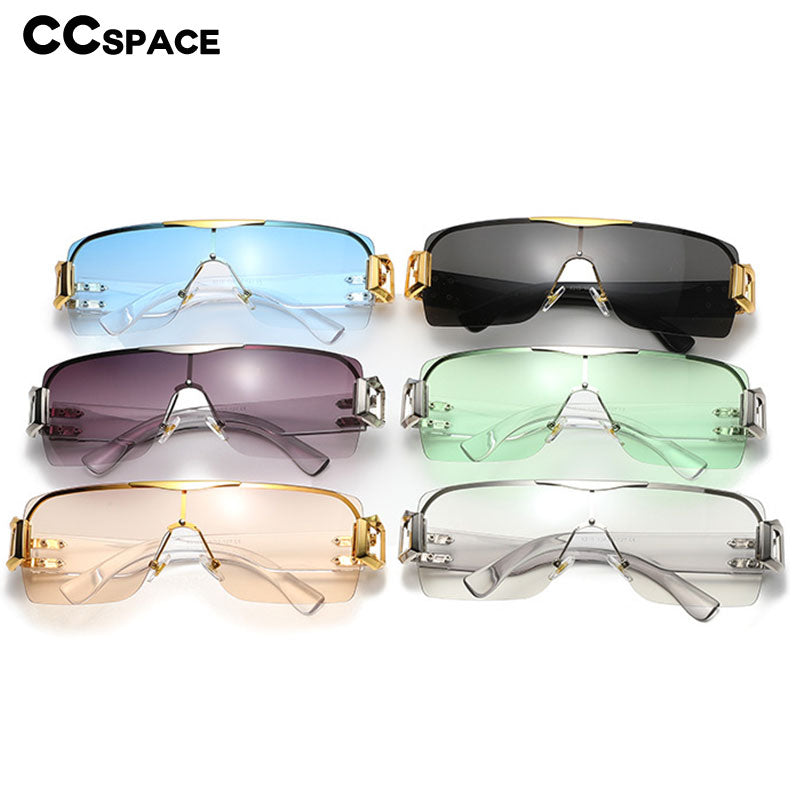 CCspace Unisex Rimless Oversized Square Tr 90 One Lens UV400 Sunglasses 56326 Sunglasses CCspace Sunglasses