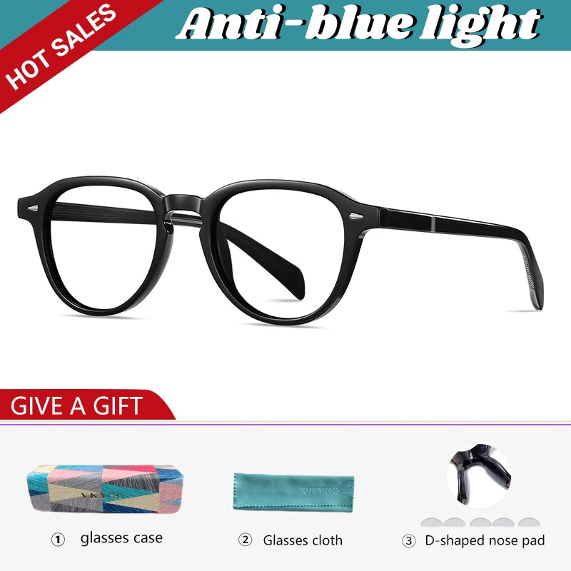 Vicky Unisex Full Rim Square Acetate Myopic Reading Glasses 31101 Reading Glasses Vicky -2.50 S31101-C1-1