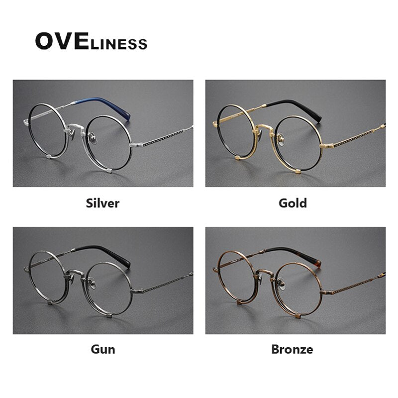 Oveliness Unisex Full Rim Round Titanium Eyeglasses 1013h Full Rim Oveliness