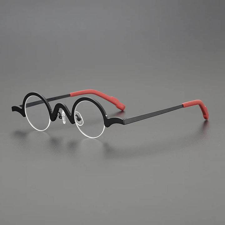 Nobler Unisex Semi Rim Top Round Titanium Eyeglasses 1810 Semi Rim Nobler C3