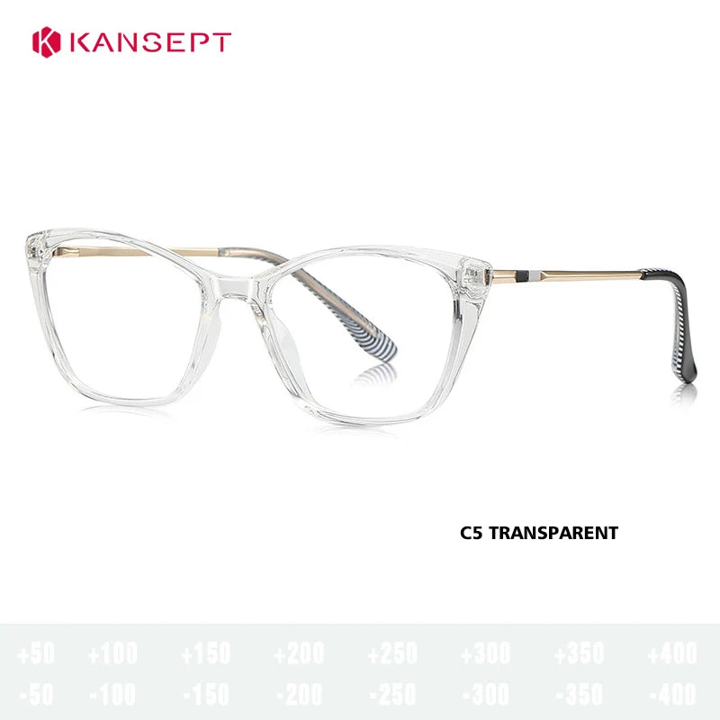 Kansept Women's Full Rim Square Tr 90 Alloy Reading Glasses 62208