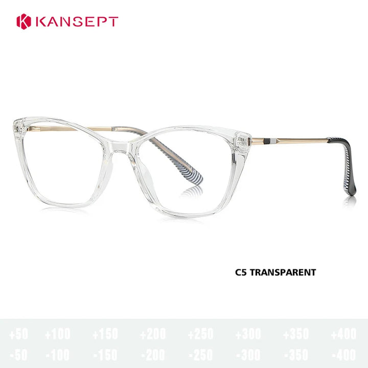 Kansept Women's Full Rim Square Tr 90 Alloy Reading Glasses 62208