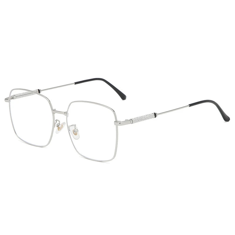 Kocolior Mens Full Rim Large Square Alloy Reading Glasses 8960 Reading Glasses Kocolior Slliver 0