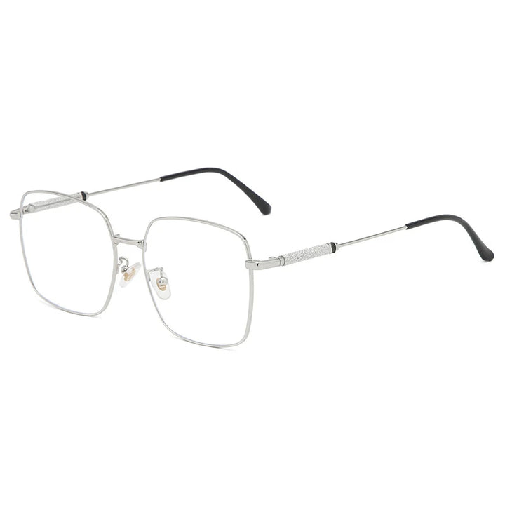 Kocolior Mens Full Rim Large Square Alloy Reading Glasses 8960 Reading Glasses Kocolior Slliver 0