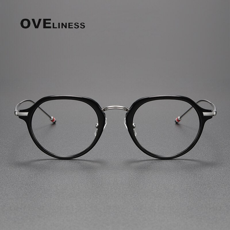 Oveliness Unisex Full Rim Polygon Acetate Titanium Eyeglasses Tbx421 Full Rim Oveliness