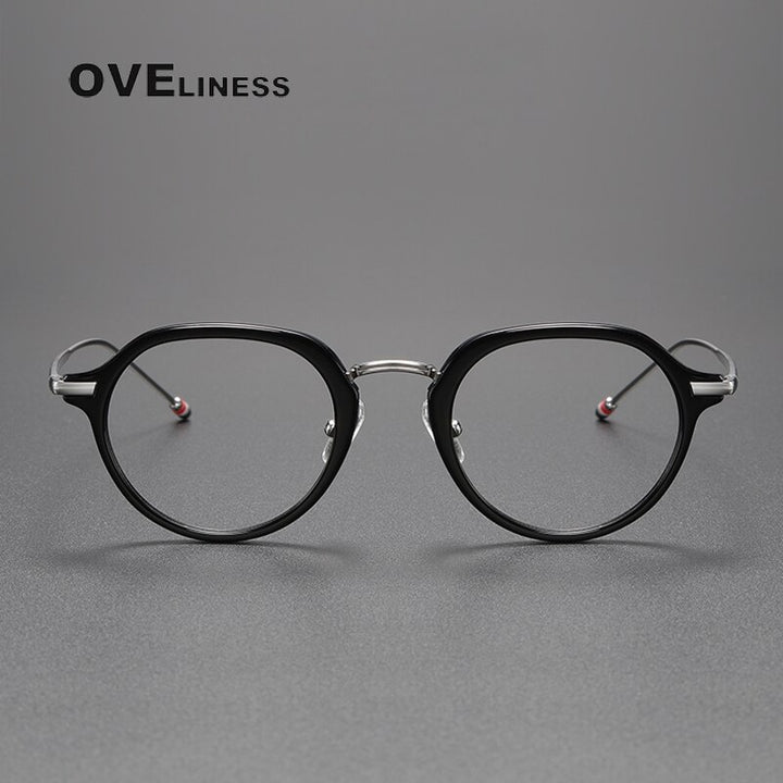 Oveliness Unisex Full Rim Polygon Acetate Titanium Eyeglasses Tbx421 Full Rim Oveliness   