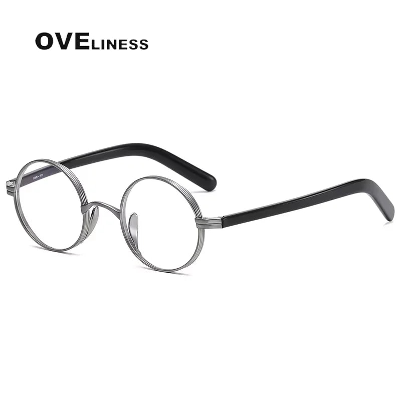 Oveliness Women's Full Rim Round Titanium Eyeglasses 91101