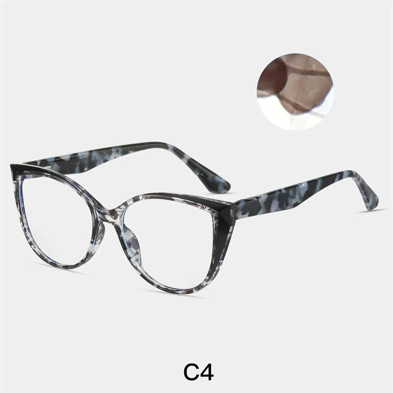 Yimaruili Women's Full Rim Cat Eye Tr 90 Acetate Eyeglasses 87224 Full Rim Yimaruili Eyeglasses C4