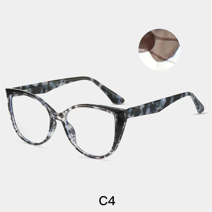 Yimaruili Women's Full Rim Cat Eye Tr 90 Acetate Eyeglasses 87224 Full Rim Yimaruili Eyeglasses C4