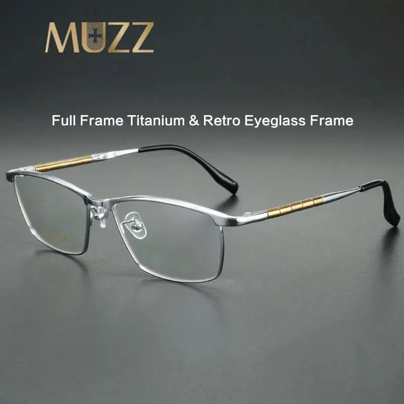 Muzz Men's Square Titanium 76121 Prescription Eyeglasses | FuzWeb
