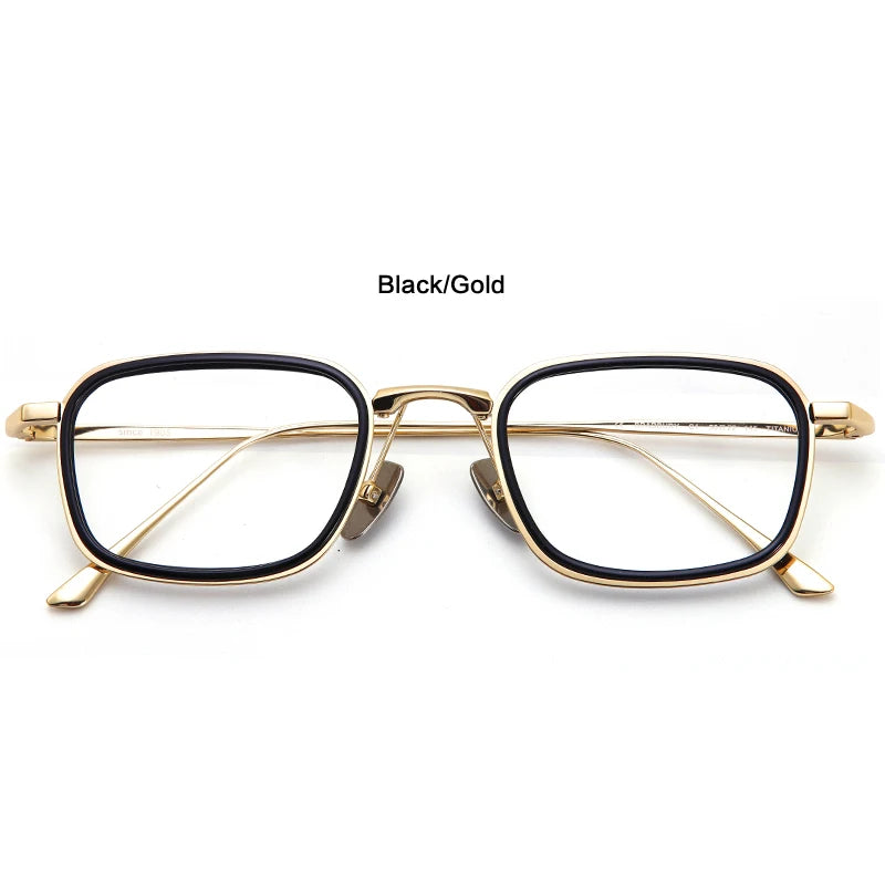 Muzz Unisex Full Rim Square Acetate Titanium Eyeglasses 22140