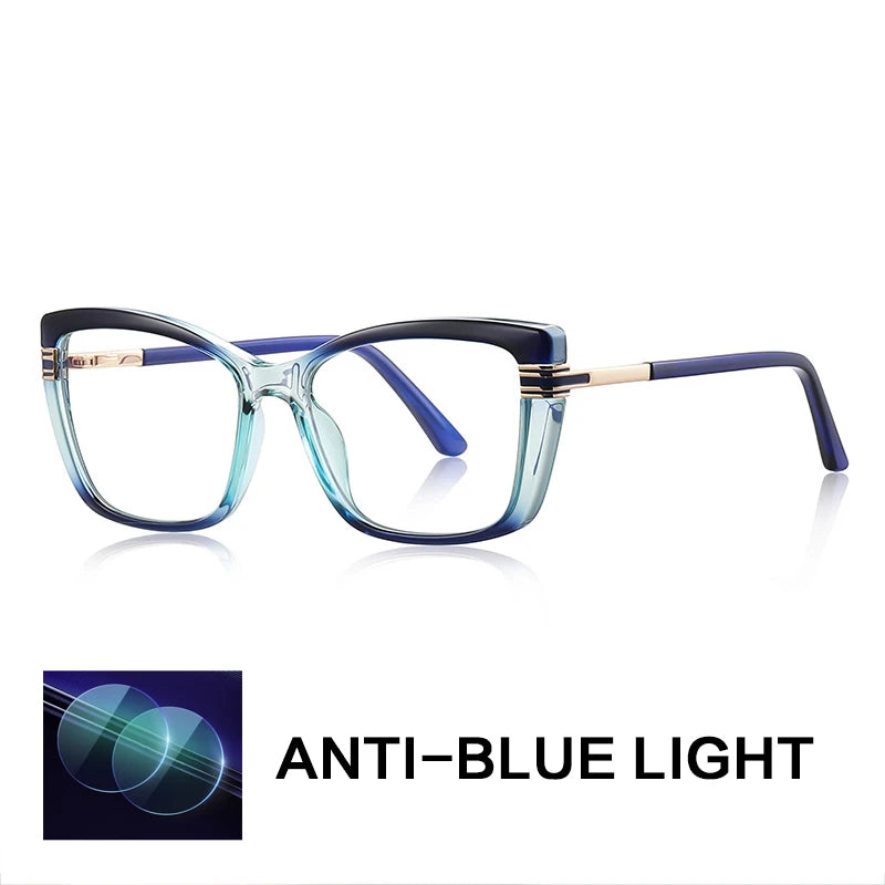 Gatenac Women's Full Rim Square Tr 90 Titanium Reading Glasses Gxy2273