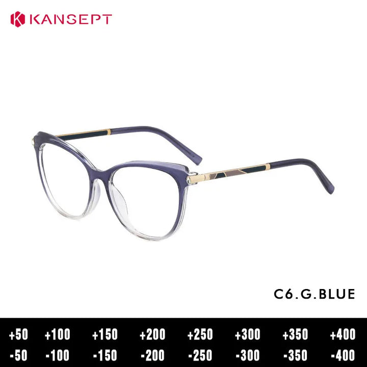 Kansept Women's Full Rim Square Tr 90 Alloy Reading Glass 72101